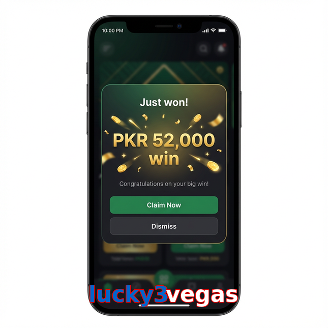Main screen of Lucky3vegas win page for PK players